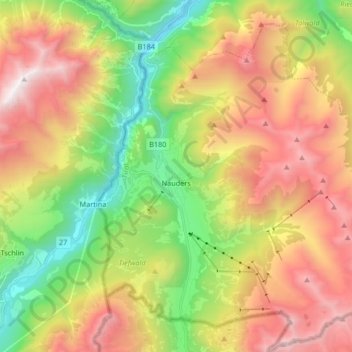 Gemeinde Nauders topographic map, elevation, terrain