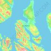 Isla Dawson topographic map, elevation, terrain