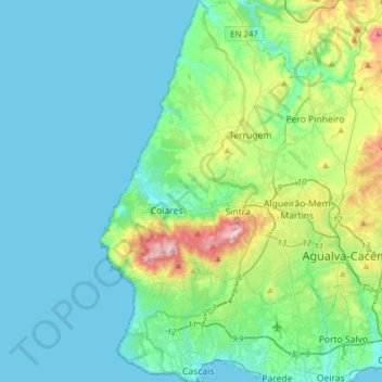 Parque Natural de Sintra-Cascais topographic map, elevation, terrain
