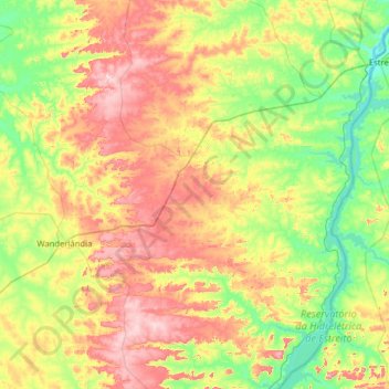 Darcinópolis topographic map, elevation, terrain
