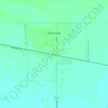 Dalmeny topographic map, elevation, terrain