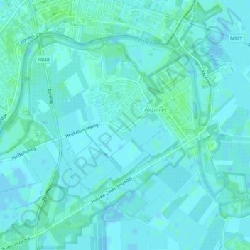 Asperen topographic map, elevation, terrain