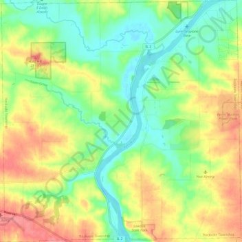 Rockvale Township topographic map, elevation, terrain