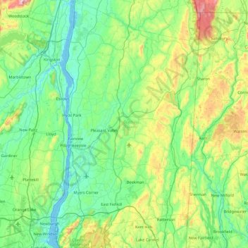 Dutchess County topographic map, elevation, terrain