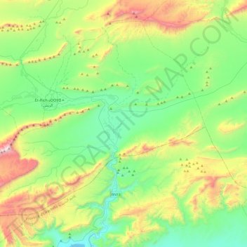 Guers Tiaallaline topographic map, elevation, terrain
