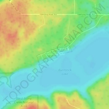 Summer Village of Burnstick Lake topographic map, elevation, terrain