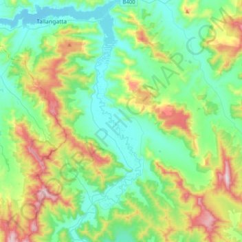 Tallangatta South topographic map, elevation, terrain