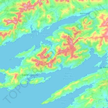 Beara topographic map, elevation, terrain