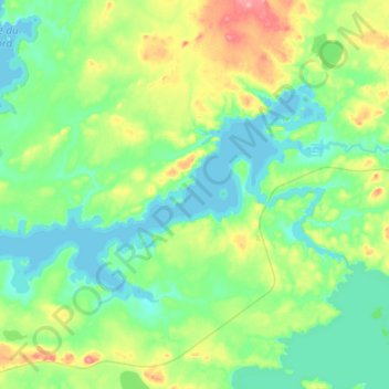 Lac Matagami topographic map, elevation, terrain