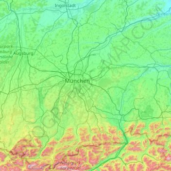 Isar topographic map, elevation, terrain