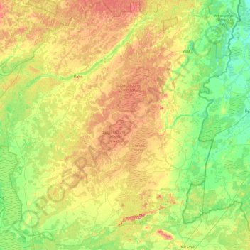 Balvu novads topographic map, elevation, terrain