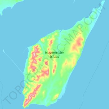 Hagemeister Island topographic map, elevation, terrain