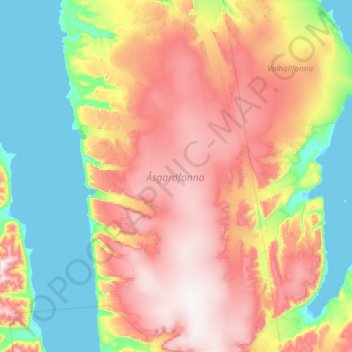 Åsgardfonna topographic map, elevation, terrain