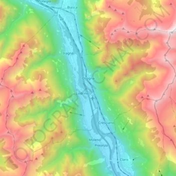 Riviera topographic map, elevation, terrain