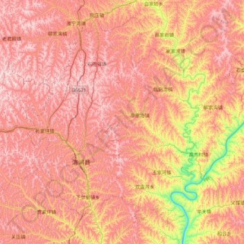 清涧县 topographic map, elevation, terrain