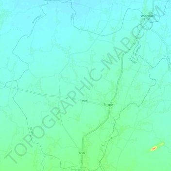 Tarapur topographic map, elevation, terrain