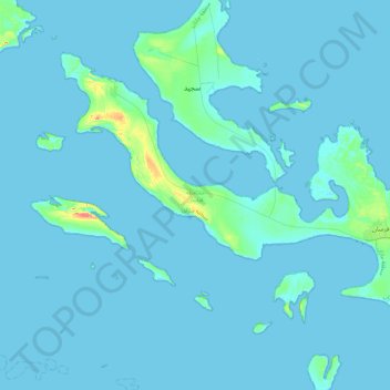 Farasan Island topographic map, elevation, terrain