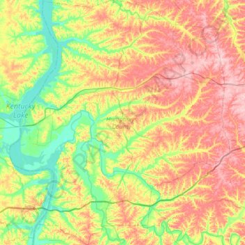 Humphreys County topographic map, elevation, terrain