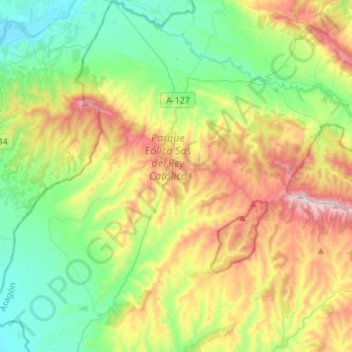 Sos del Rey Católico topographic map, elevation, terrain