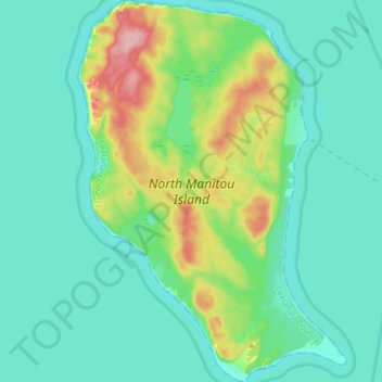 North Manitou Island topographic map, elevation, terrain
