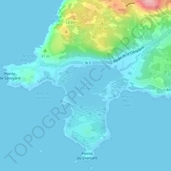 Étang de Savoyard topographic map, elevation, terrain