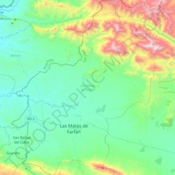 Las Matas De Farfán topographic map, elevation, terrain
