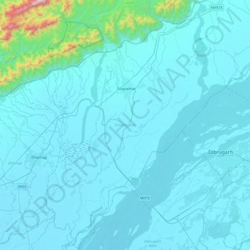 Sissibargaon topographic map, elevation, terrain