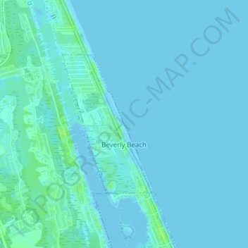 Beverly Beach topographic map, elevation, terrain
