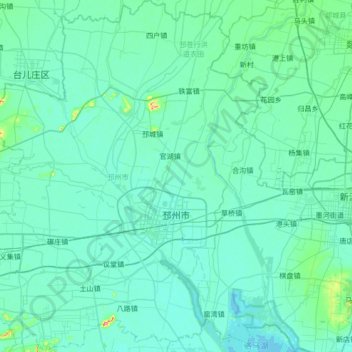 Pizhou topographic map, elevation, terrain