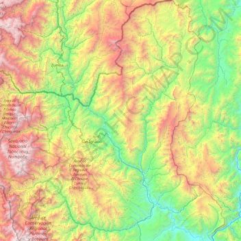 Province of San Ignacio topographic map, elevation, terrain