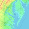 Chesapeake Bay topographic map, elevation, terrain