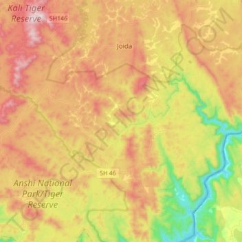 Kaneri topographic map, elevation, terrain