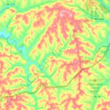 Buffalo Township topographic map, elevation, terrain