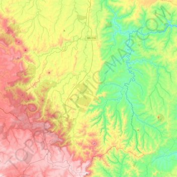 Monte Castelo topographic map, elevation, terrain