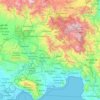 Azua topographic map, elevation, terrain