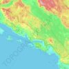 Dubrovnik topographic map, elevation, terrain