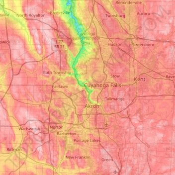 Summit County topographic map, elevation, terrain