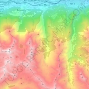 Saint-Marcel topographic map, elevation, terrain