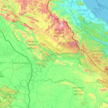 Khammouane topographic map, elevation, terrain