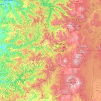 Umpqua National Forest topographic map, elevation, terrain