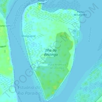 Ilha da Restinga topographic map, elevation, terrain