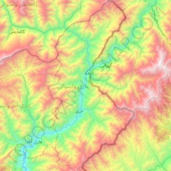 Nari topographic map, elevation, terrain