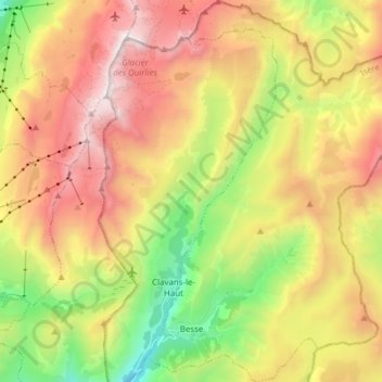 Besse topographic map, elevation, terrain