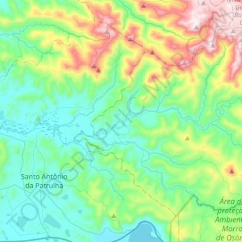 Caraá topographic map, elevation, terrain