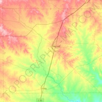 Frio County topographic map, elevation, terrain