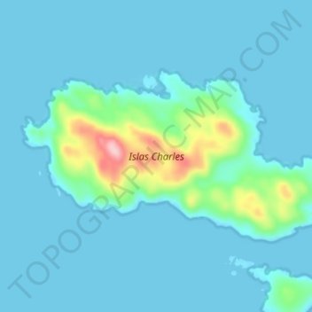 Islas Charles topographic map, elevation, terrain