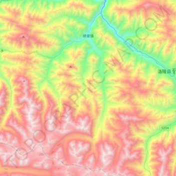 硕督镇 topographic map, elevation, terrain