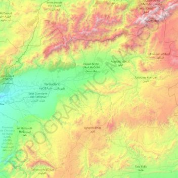 Province de Taroudant topographic map, elevation, terrain
