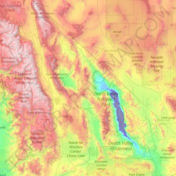 Inyo County topographic map, elevation, terrain