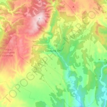 Formiche Alto topographic map, elevation, terrain